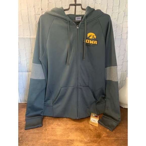 University Iowa Hawkeye Full Zip Jacket HOOD LINED Football Sports Team - Picture 1 of 7